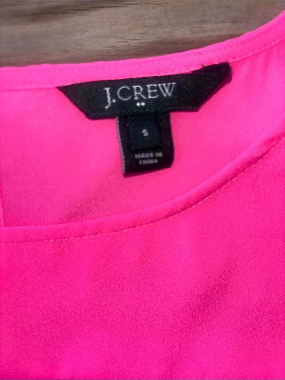 J.Crew Bright Pink Long Sleeve Blouse Size Small | Keyhole Back Work Career Top